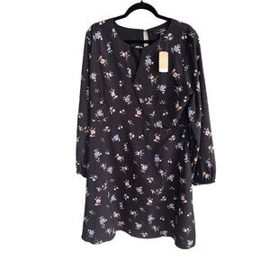 NWT Suzanne Betro Black Floral Whimsigoth Dress Dark Fairy Cottagecore Dress 1X